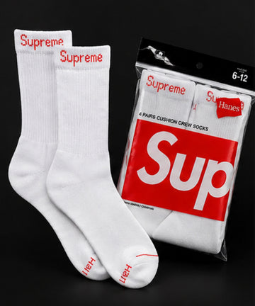 White supreme socks